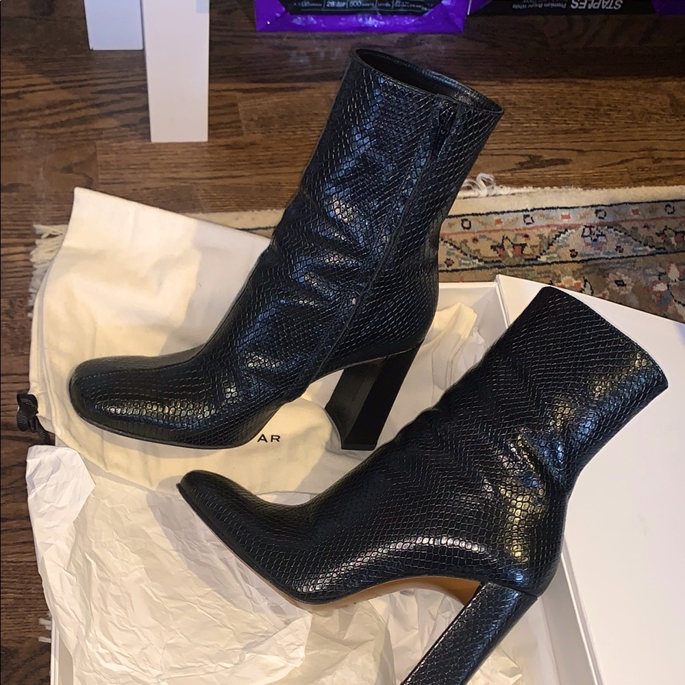 BY FAR Elliot snake print boots 38